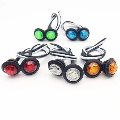 2 יחידות 12V 3/4" נורות חיווי צד מיני עמידות למים LED כדורי תאורה עגולה קטנה למשאית נגרר זנב קרוואן רכב אורות סימון