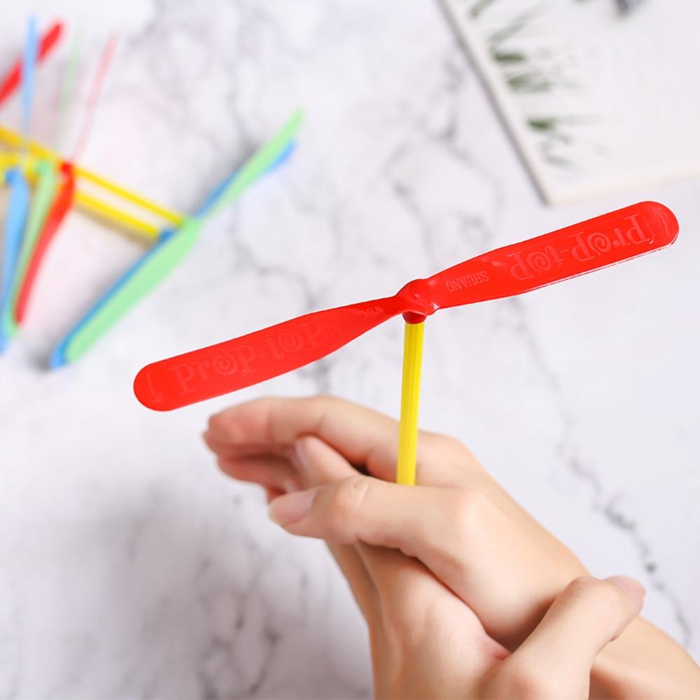 Rotating Flying Propeller Toy Hand Push Outdoor Sports Game New Bamboo Dragonfly Kids