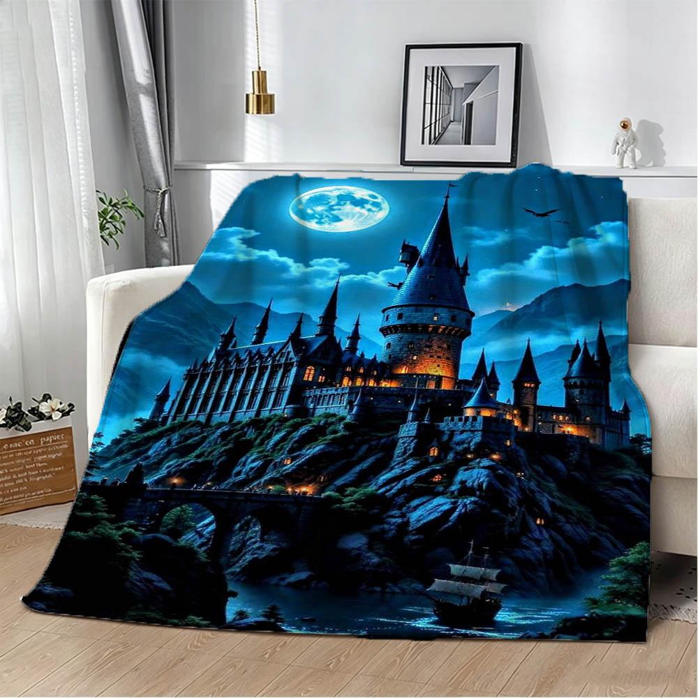 H-Harry Potters Cartoon Movie 3D Flannel Blanket Soft Throw Blanket Art for Home Decor Bedroom Bed Sofa Picnic Cover Kids Gift