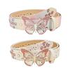 Western Shinning Buckle Belt Butterfly Adjustable Buckle Belt for Skirt Jeans