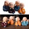 4 Stück/Set Niedlicher Ausdruck Cartoon Schreibtisch Dekoration Zuhause Kung Fu Figur Harz Auto Ornament Mönch