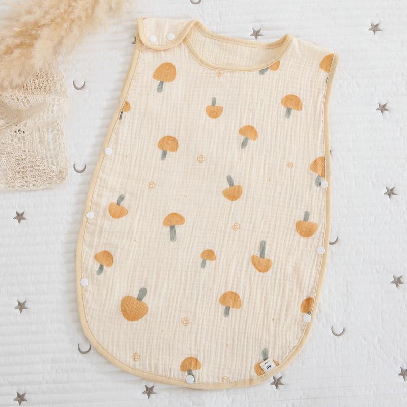Vierschichtiger Kinder-Schlafsack ohne Ärmel aus Gaze - Sommerdünne Anti-Strampel-Decke, koreanischer Stil.