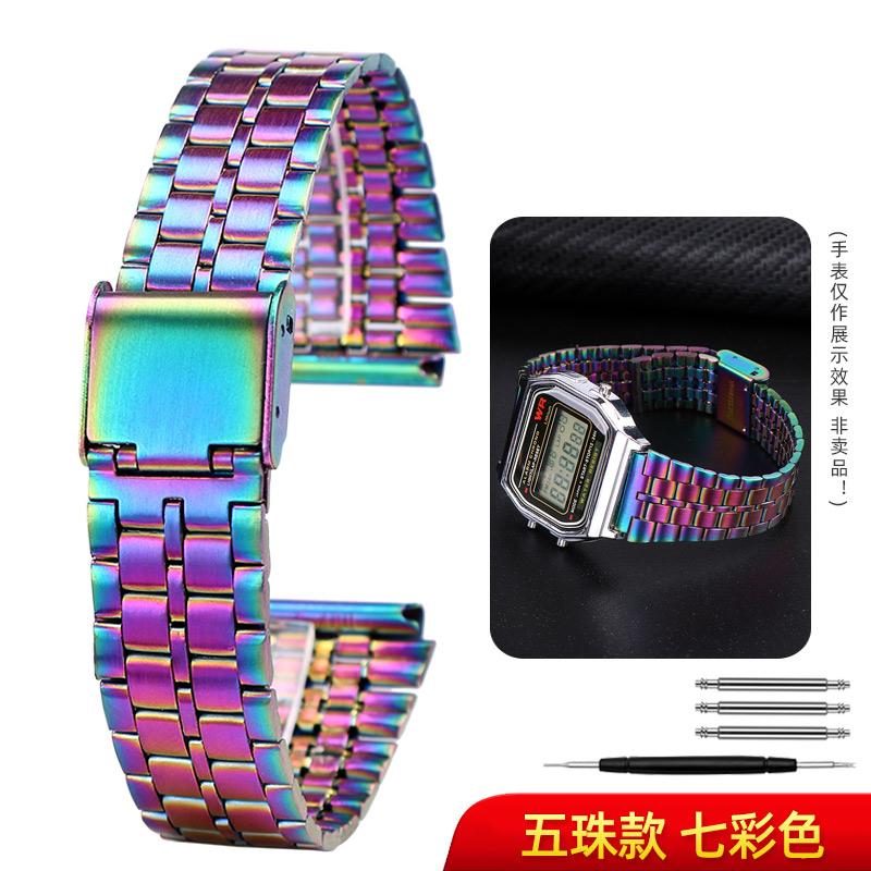 For Casio Stainless Steel watchBand A158 A159 A168 A158W F91w LA-680 AEQ-110 F91w Small Gold Watch Strap 18mm Wristband Bracelet