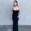 European American SKIMS Solid Color Slimming Spaghetti Strap Mermaid Bodycon Dress
