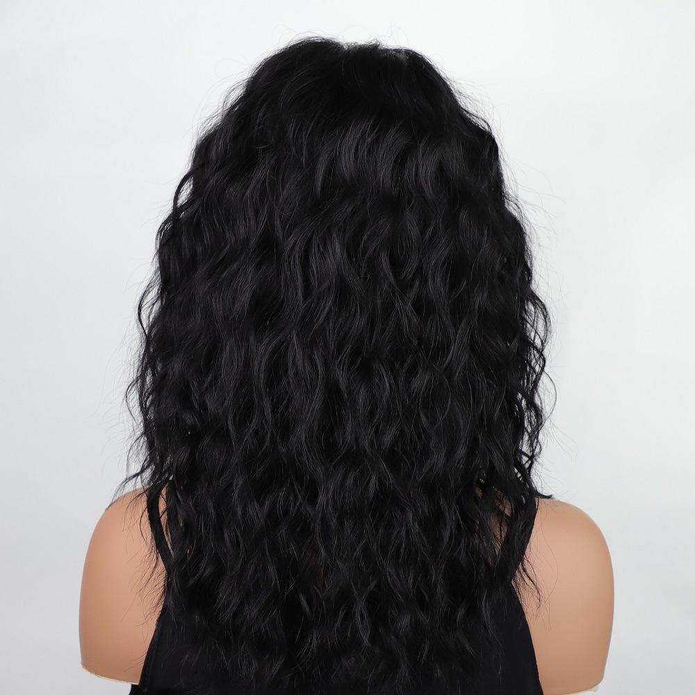 Grey Brown Blond Black White Wigs with Bangs Shoulder Length Curly Synthetic Wigs for Women Daily Cosplay Heat Resistant Fibre