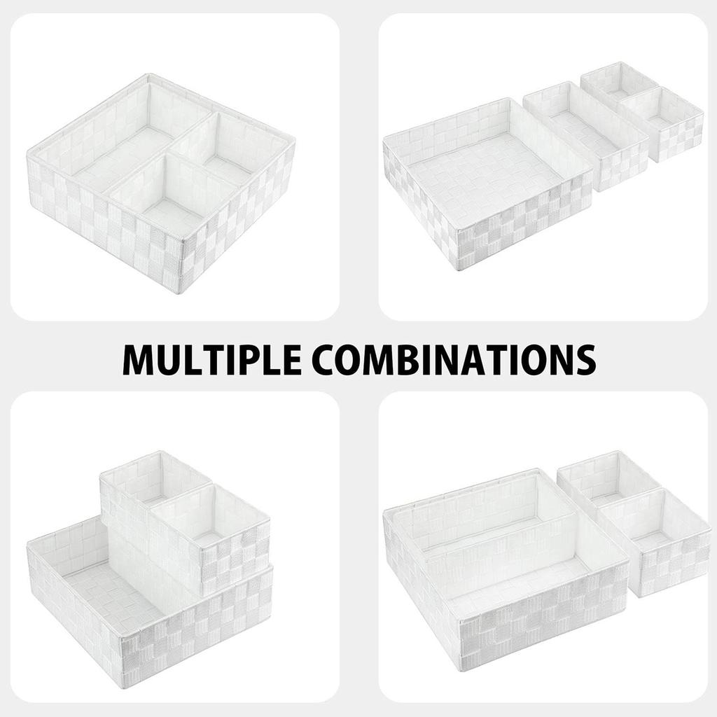 Aufbewahrungskörbe Handweberei Multifunktionale Aufbewahrungsbox Platzsparend Polypropylenband-Box Desktop Büro Aufbewahrungsboxen