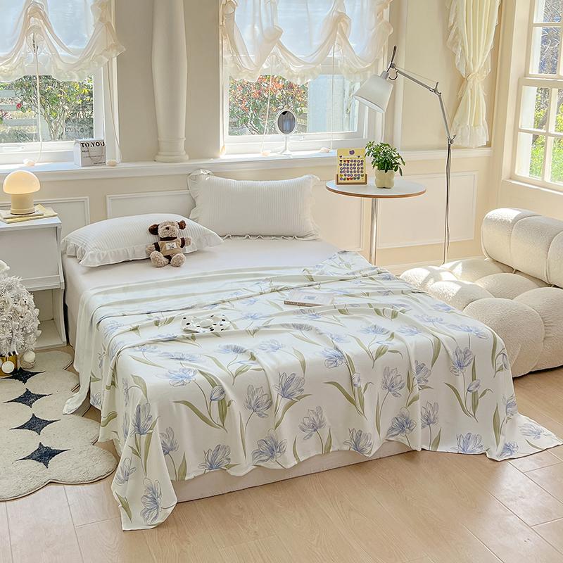 Neue bedruckte 100% Bambus Sommerdecke Reine natürliche Pflanzen Atmungsaktiv Kühlende Decken Weiche Hautfreundliche Sommerdecke Steppdecke 90x100cm