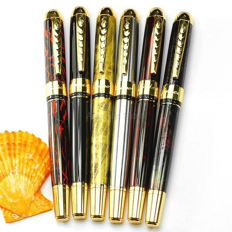 Penna a Rullo Jinhao 250 Metallo Argento & Dettagli Oro Multicolore Gadget per Scrivere Cancelleria Scuola Ufficio