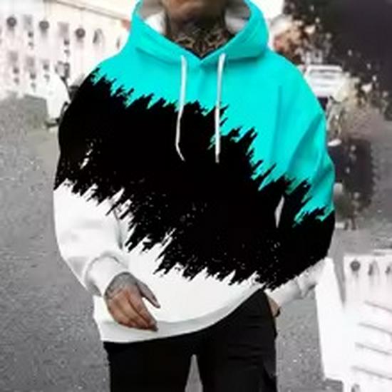 Мужская оверсайз ретро худи в уличном стиле Харадзюку для осени/зимы S