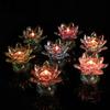 Klarer Lotusblumen-Kerzenständer 8 Farben Lotusfiguren Kerzenständer Dinnerdeko