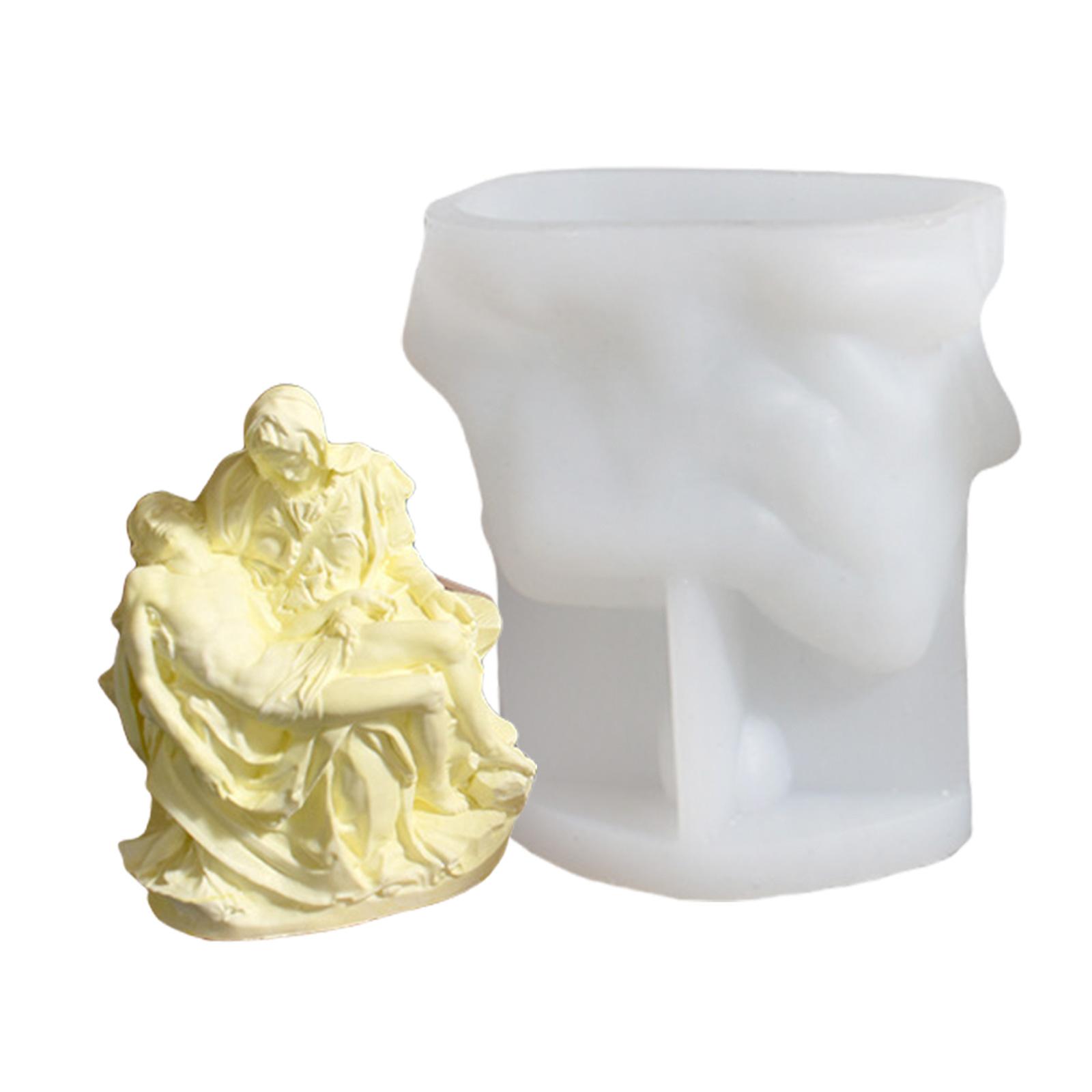 

Силиконовая форма Дева Мария с младенцем Гибкий дизайн с антипригарным покрытием для легкого извлечения Идеально подходит для изготовления свечей и поделок ручной работы T2