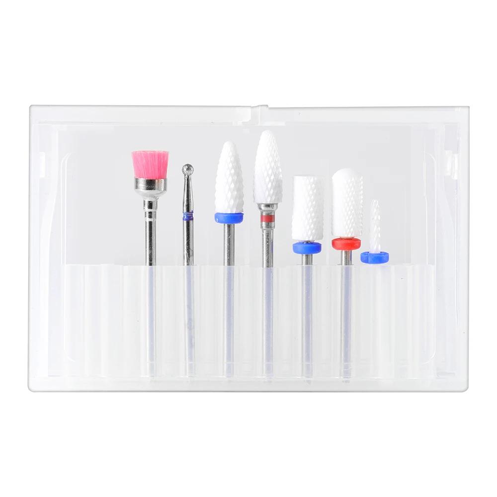 

7 Pcs Tungsten Carbide Ceramic Nail Drill Bits For Nails Removing Gel Varnish Manicure Drill Bit Kits Accessories Engraving Tool світло-жовтий колір