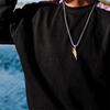 Trendy Lightning Stainless Steel Necklaces for Men,Two Color Lightning Pendant Necklace,Party Hip Hop Jewelry Gifts