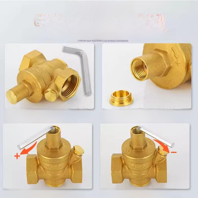 

Латунний редукційний клапан, 4-точкова різьба, регульована 6-точкова, 1-дюймовий очищувач води, регулятор нагрівача DN15