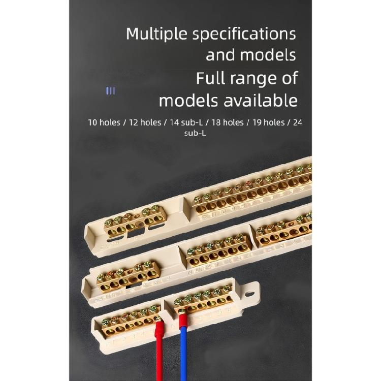 Wire Screw Connector Heavy Duty Brass Terminals Block Junction Box Grounding Brass Connection Row Electrical Connectors