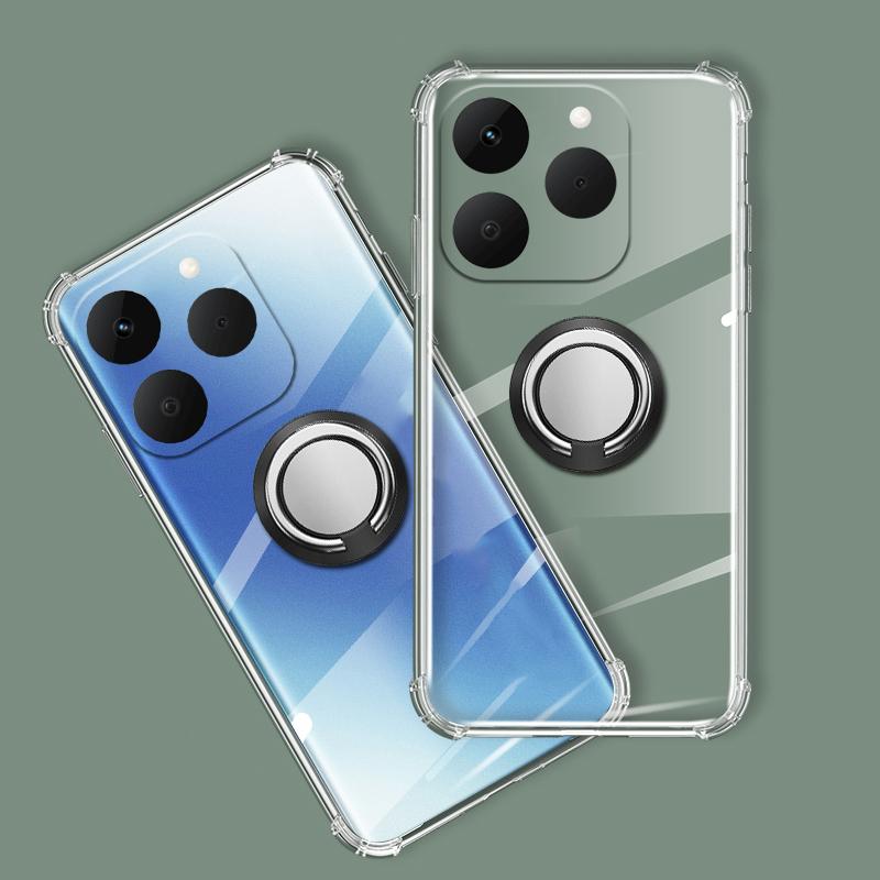 For Realme 15T case Ring Holder Ultra Thin Transparent Car Navigation Soft Silicone Clear cover For Realme 15T Phone casing