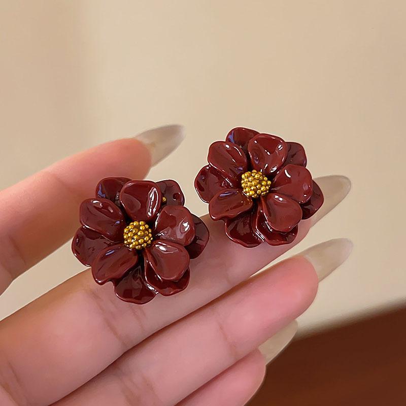 Luxury Micro Zircon White Camellia Pearl Earrings for Women Elegant Imitation Pearl Flower Earring Girl Party Wedding Jewelry