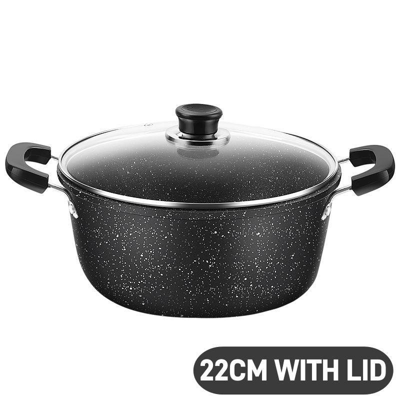 Hrnec na polévku Nepřilnavý hrnec na vývar s uchy Hluboký kastrol Železný hrnec na vaření Indukční hrnec na polévku pro domácí kuchyni