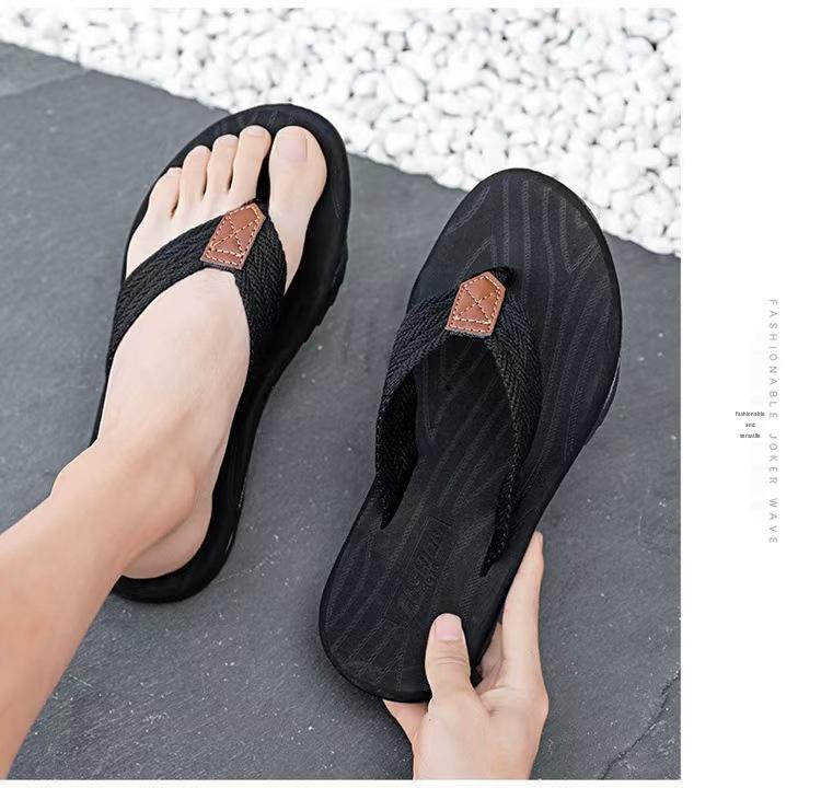 2025 Men's Trendy Non-Slip Summer Flip-Flops: Thick Sole, Cool & Casual Beach Slippers