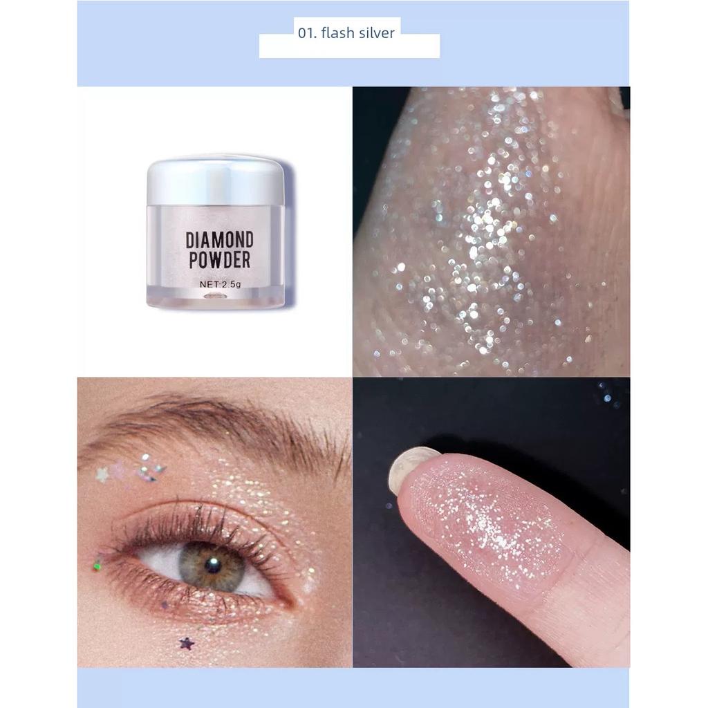 Red and Black Magic Diamond Glitter Powder, Sparkling Eyeshadow, Dazzling Diamond Powder, Ultra-Shiny Highlighter Powder