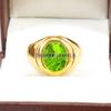 Peridot Oval Cut With 925 Sterling Silver Gold Plated Ring For Men's #B469 JL375683907558