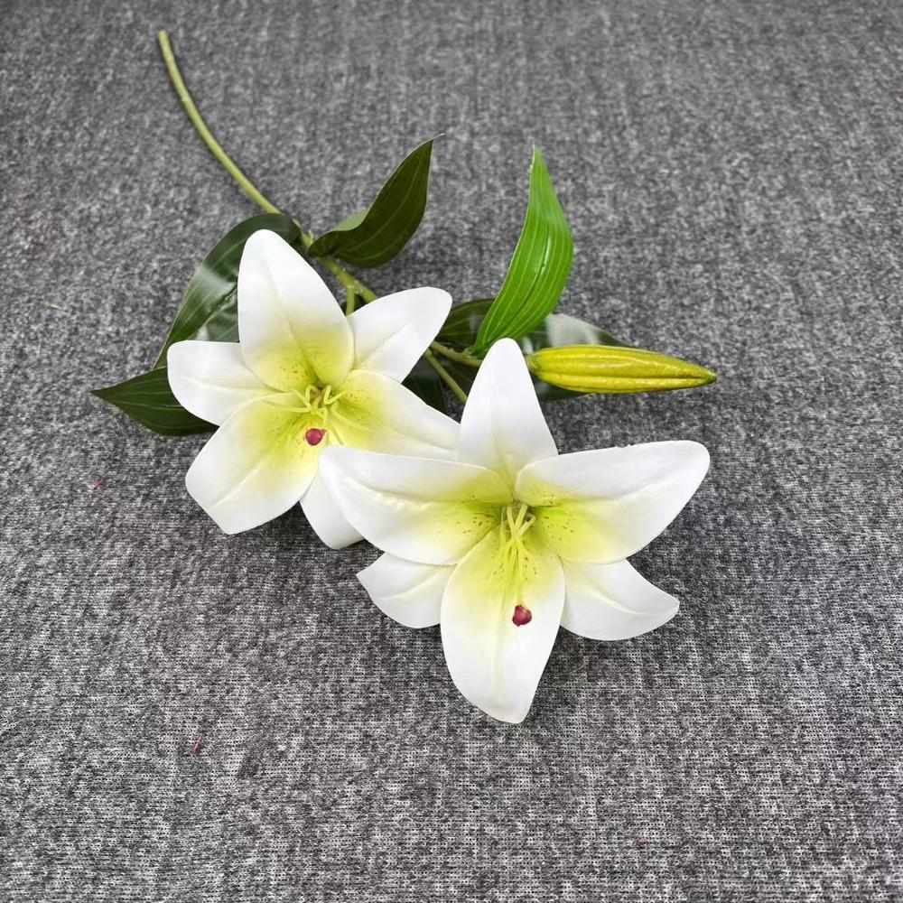 65cm Artificial Lily Flower Silk Wedding Bridal Bouquet New Fake Lily Bouquet  Living Room Decor