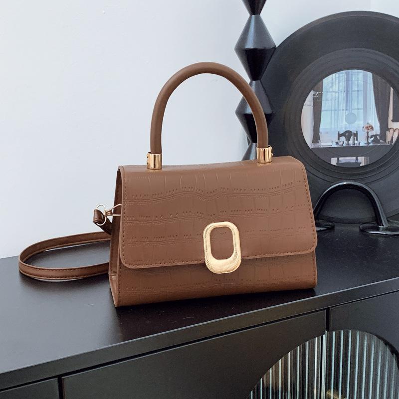 Crocodile Pattern Small Square Bag 2025 New Small Square Bag Xiaoxiangfeng Messenger Handbag Commuter Versatile Shoulder Bag Women