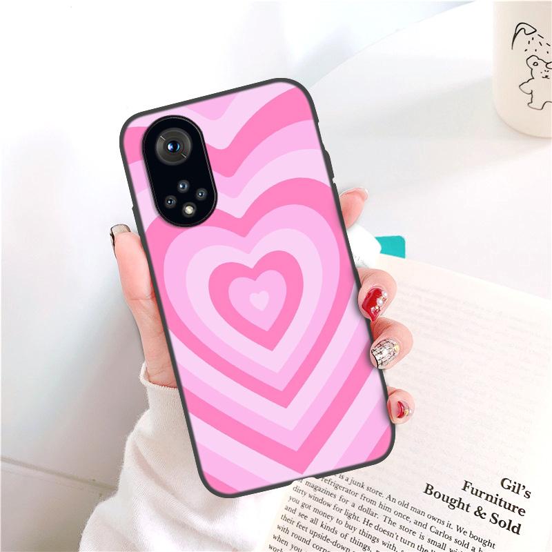 P30 Lite Case for Honor 9S Cover Silicone Funda Honor 9C 9A 10i 8A 10 50 Cases for Huawei P 30 Pro P40 P20 Love Heart Black Capa