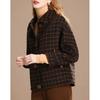 Women's Plaid Wool Blend Short Coat