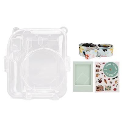 Protective Clear Case Crystal Cameraa Case for Fujifilm Instax Mini 12 Instant Camera with Shoulder Strap Sticker 3