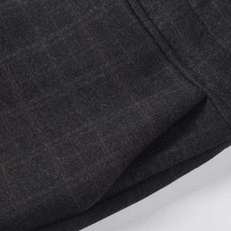 Women's Clothing Fashion Plus Fleece Plaid Pants Autumn Winter Casual Warm Elastic Waist Straight Trousers for Female