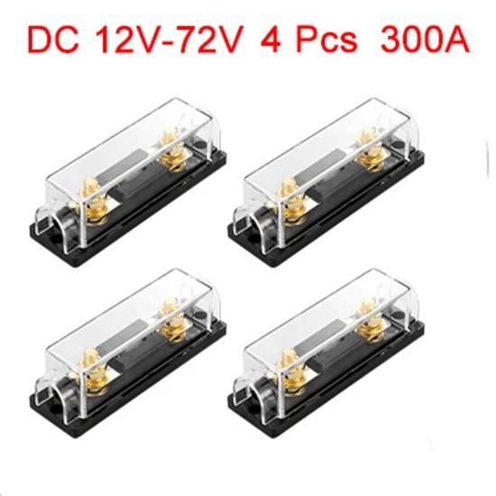 X Autohaux 4Pcs 0/2/4 Gauge Inline ANL Fuse Holder ANL Fuse Block With 200A 250A 300Amp  Electrical Protection Fusible For Cars