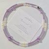 Maillard Style Vintage Mixed Purple Faux Crystal Pearl Necklace Collarbone Chain Sweater Chain