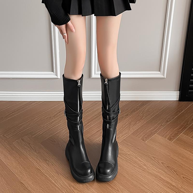 Boots Women's 2025 Autumn and Winter New Fashion Retro Maillard Style Boots Two Wear Martin Boots Western Knight Boots