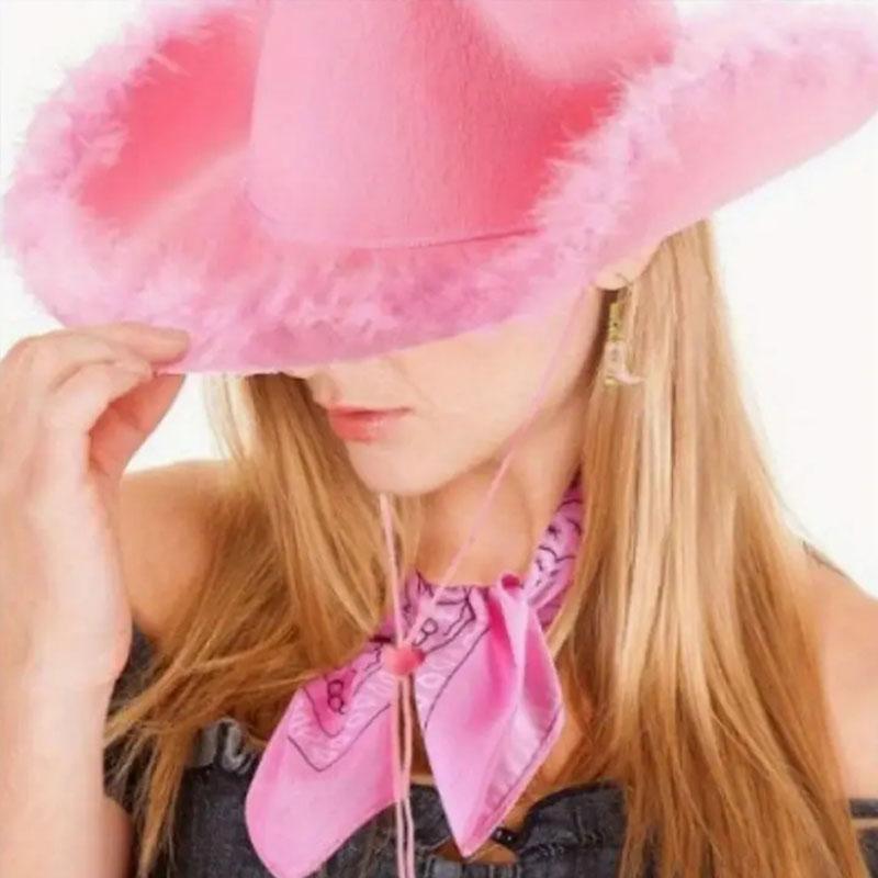 1 Pezzo Cappello Performance Tessuto Non Tessuto Costume da Sala da Ballo Festival Piumato Decorazioni Cinturino Cowboy