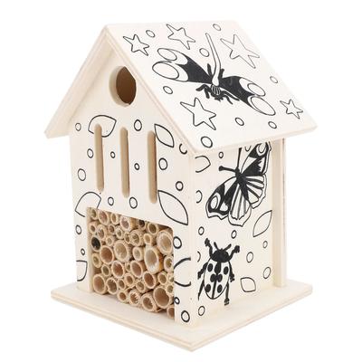 Wooden Bee House Tube Bee Hotel Attract More Gentle Pollinating Bees To Your Garden Safe Wood Bee Home for Solitary Bees