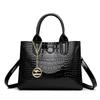Luxury Crocodile pattern Large Capacity Commuting Women Crossbody Shoulder Bags Retro Patent Leather Handbags Shopping Tote Sac