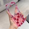 Summer Fruit Cherry Pattern Metal Connector Phone Case for Samsung Galaxy Z Flip3 Flip4 Flip5 Flip6 Flip7 Candy Color Soft TPU