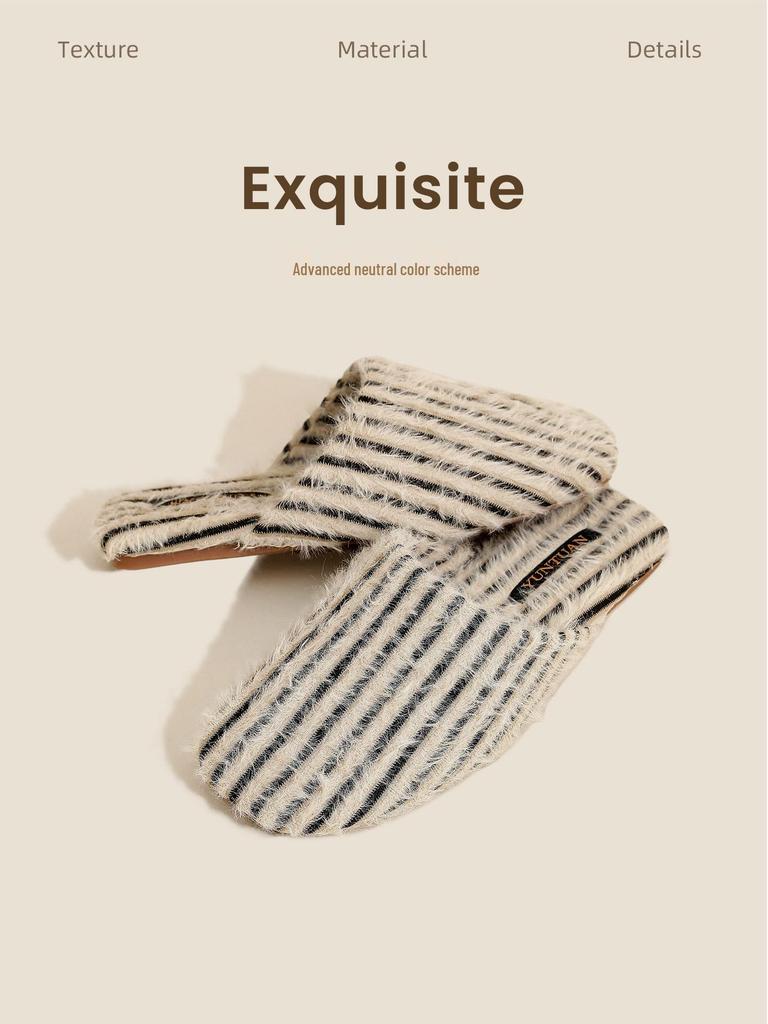 Cloud Group Flauschige Daunenpantoffeln aus Baumwolle mit Anti-Rutsch-Sohle für Damen & Herren - Herbst/Winter