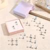 12 Pairs Stainless Steel Earrings Hypoallergenic 20G Medical Steel Cartilage Opal CZ Pearls Sleeping Earrings