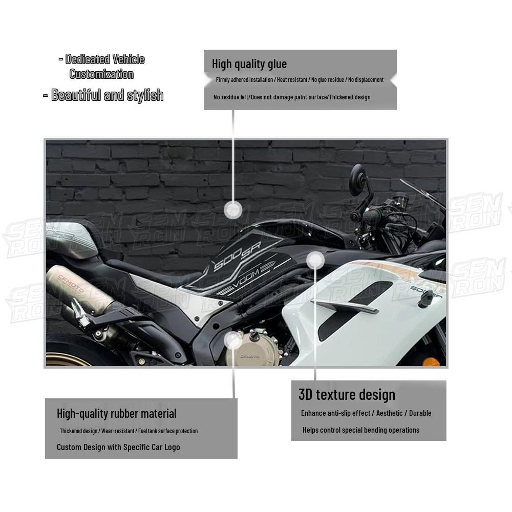 2024 CFMOTO 500SR Anti-slip & Wear-resistant Fuel Tank Body Protection Fishbone Sticker