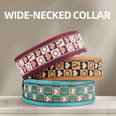 Comfortable Wider Dog Collar Retro Bohemian Pattern Breathable Reflective Durable Neck Collar for Dogs Golden Retriever Labrador