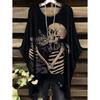 Damen T-Shirt Gothic Stil Bohemian Totenkopf Druck Locker Unregelmäßiger Saum Rundhalsausschnitt Kurzarm Shirt Oversize Y2k Sommerkleidung