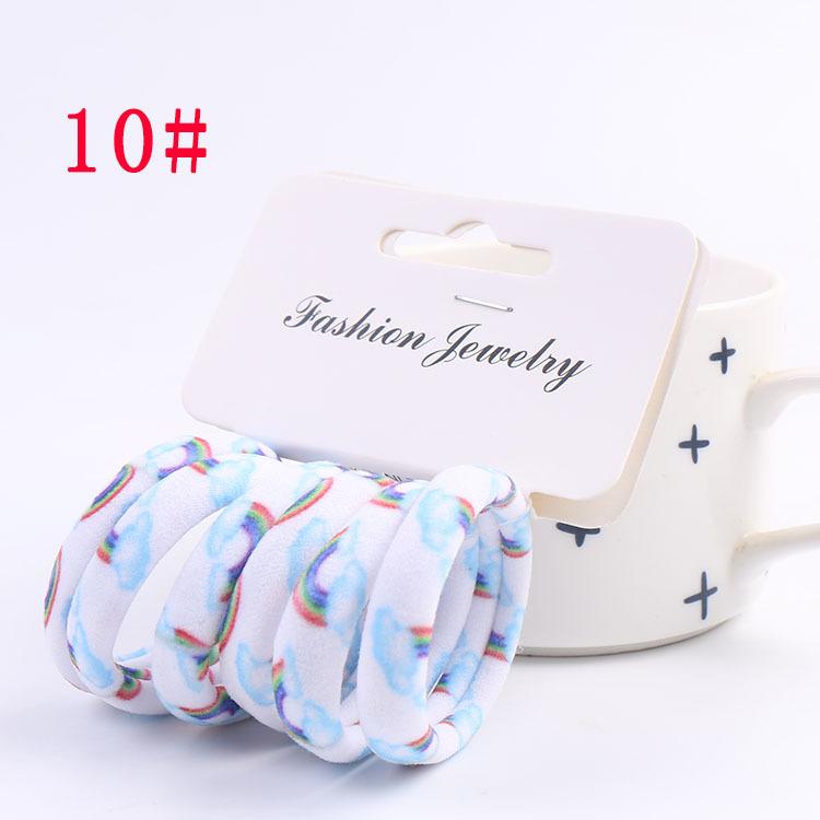 6Pcs/Set High Elasticity Printed Scrunchie Women Girls Children Elastic Hair Rubber Bands Accessories Tie Hair Rope Ring Holder