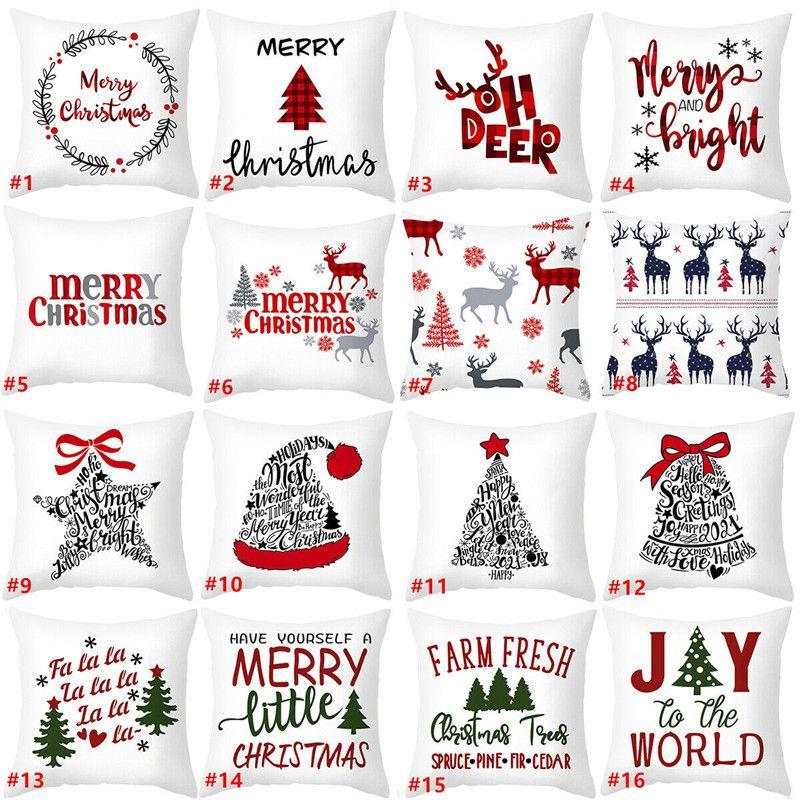 Festive Christmas Pillow Case Cushion Cover Featuring Adorable Reindeer Design