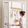 6 Hooks Over The Door Hooks Punch Free Large Capacity Hanging Storage Rack Space Saving Folding Clothes Coat Hooks for Home