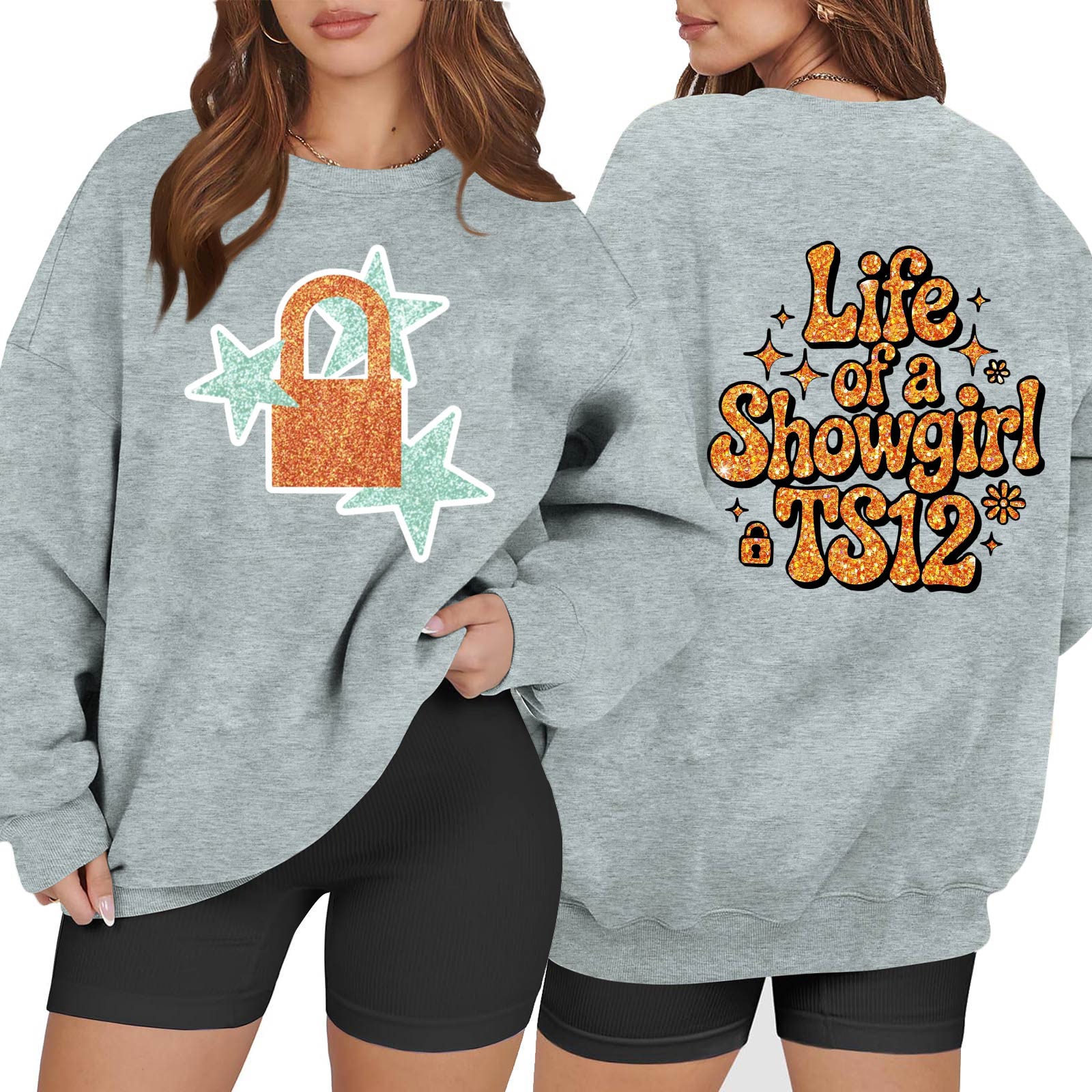 

Жіночий модний повсякденний топ з довгим рукавом та принтом, з круглим вирізом XXXL