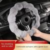 Premium Plüsch Lenkradbezug Für Winterliche Wärme Komfort Und Anti-Rutsch-Griffe Universell 38cm Durchmesser