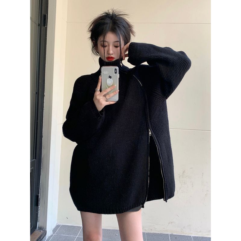Loose Side Thickened Sweater Oversize Women's Clothing