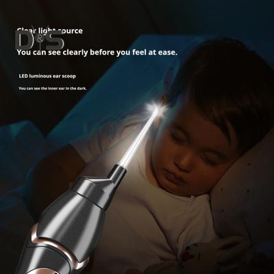 Electric Ear Wax Remover with Built-in LED Lights Ear Pick Spoon Low Noise Washable USB Charging Spiral Ear Cleaning Tool for Kids Adults